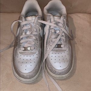 Cream Leather with Cream Snakeskin Air Force 1